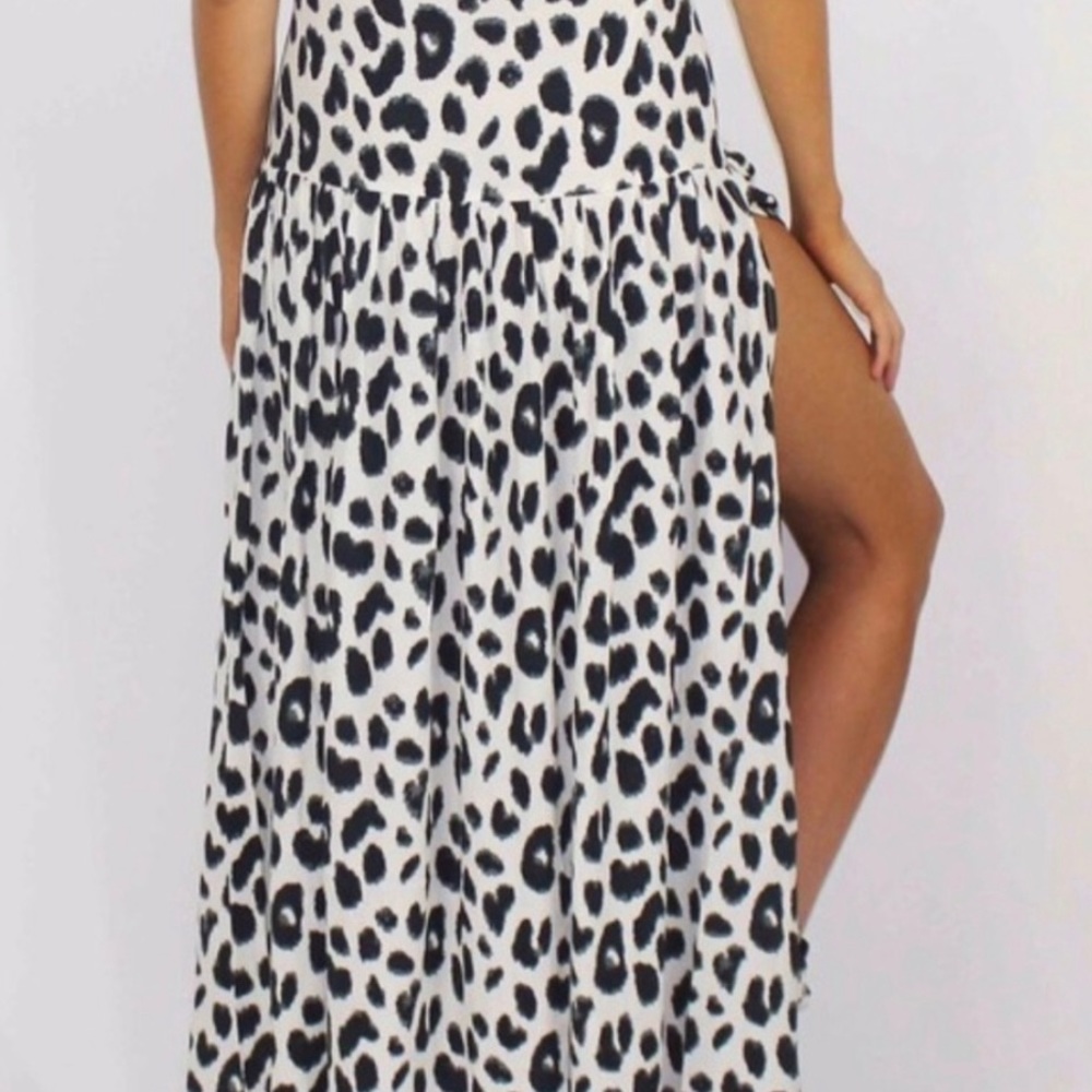 Spell leopard split skirt